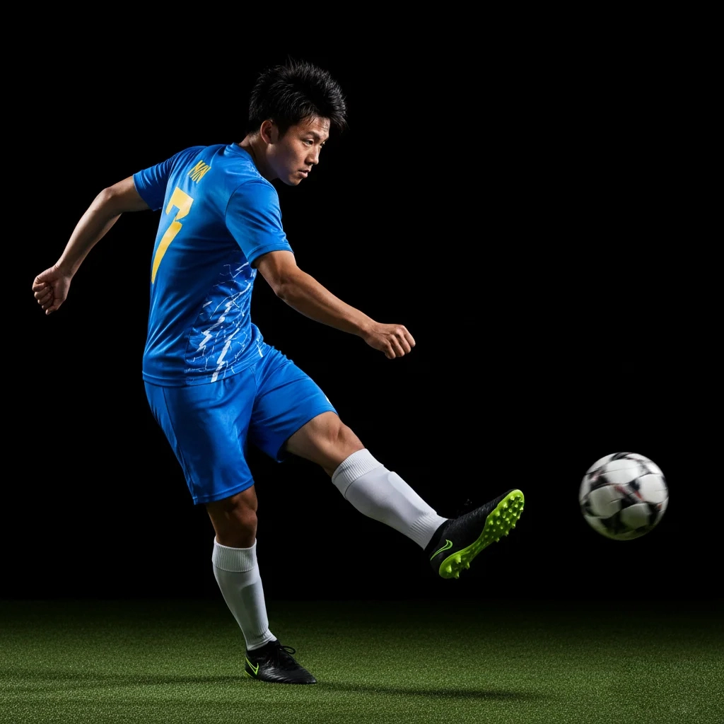 Football player in black helmet and white jersey holding a football