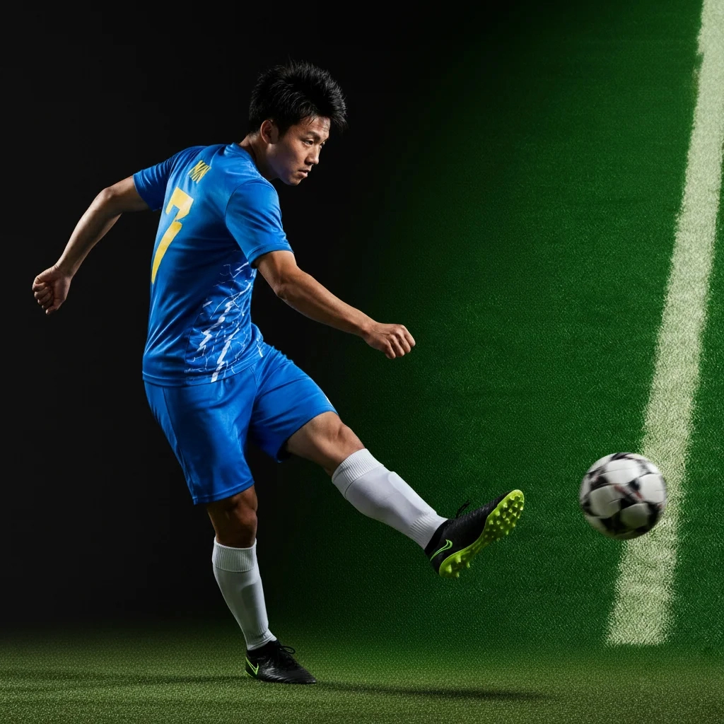 Football player in black helmet and white jersey holding a football