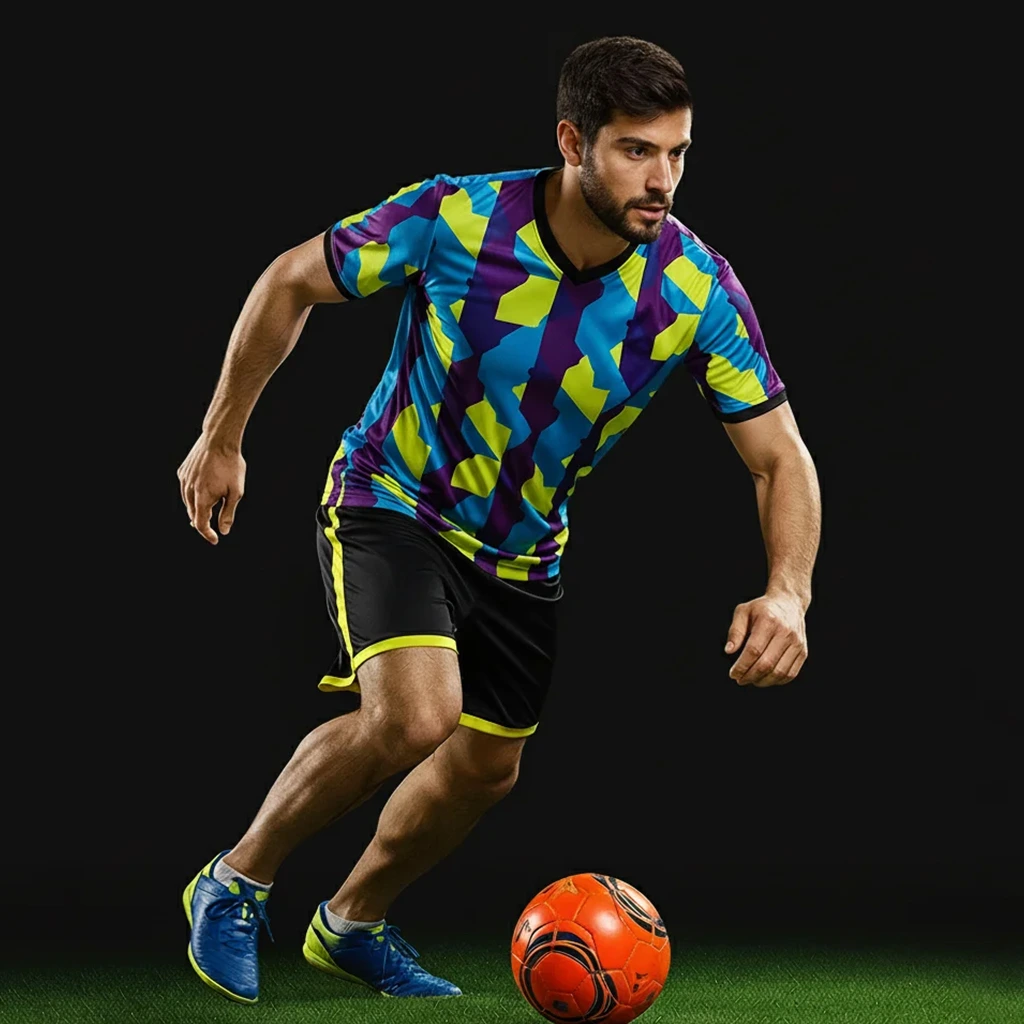 Football player in black helmet and white jersey holding a football